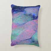 青みがかった青みがかった擦り切れたしわ絵を描の付いた革のスタイル アクセントクッション (裏面(縦))