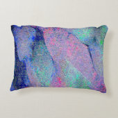 青みがかった青みがかった擦り切れたしわ絵を描の付いた革のスタイル アクセントクッション (裏面)