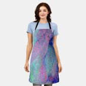 青みがかった青みがかった擦り切れたしわ絵を描の付いた革のスタイル エプロン (着用した状態)