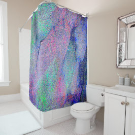 青みがかった青みがかった擦り切れたしわ絵を描の付いた革のスタイル シャワーカーテン