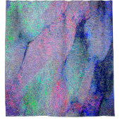 青みがかった青みがかった擦り切れたしわ絵を描の付いた革のスタイル シャワーカーテン (正面)