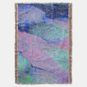 青みがかった青みがかった擦り切れたしわ絵を描の付いた革のスタイル スローブランケット (正面縦)