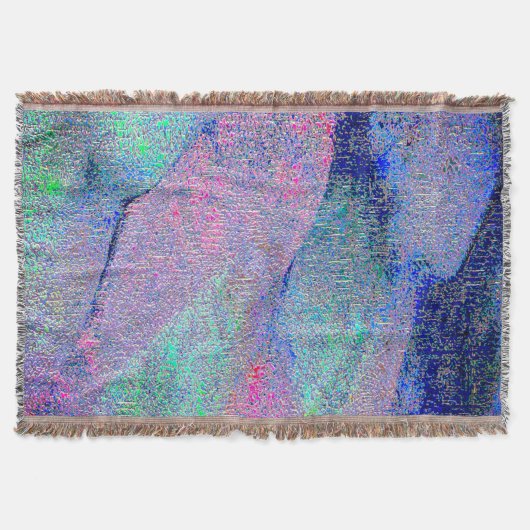 青みがかった青みがかった擦り切れたしわ絵を描の付いた革のスタイル スローブランケット (正面)