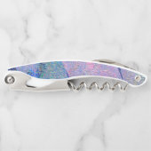 青みがかった青みがかった擦り切れたしわ絵を描の付いた革のスタイル ソムリエナイフ (正面)