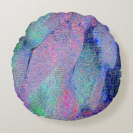 青みがかった青みがかった擦り切れたしわ絵を描の付いた革のスタイル ラウンドクッション