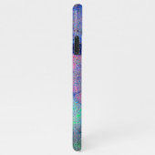 青みがかった青みがかった擦り切れたしわ絵を描の付いた革のスタイル iPhoneケース (右側)