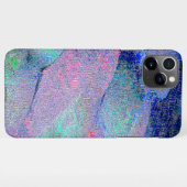 青みがかった青みがかった擦り切れたしわ絵を描の付いた革のスタイル iPhoneケース (裏面横)