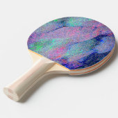 青みがかった、しわ擦り切れたの絵を描付いた革の効果 卓球ラケット (正面アングル)