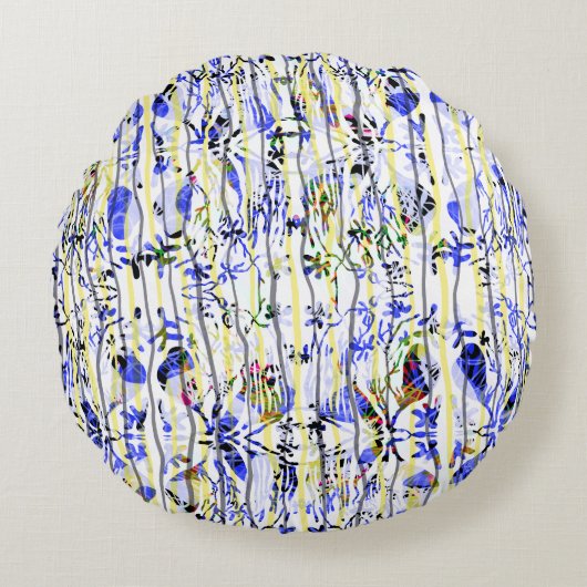 青みがかった ラウンドクッション (正面)