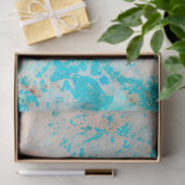 青みすぼらしいシックなエフェメラデザインシリーズ1 薄葉紙 (ギフト)