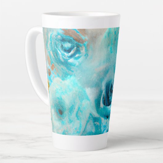 青みすぼらしいシックなエフェメラデザインシリーズ7 カフェラテマグ (左アングル)