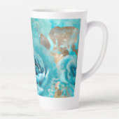 青みすぼらしいシックなエフェメラデザインシリーズ7 カフェラテマグ (右)