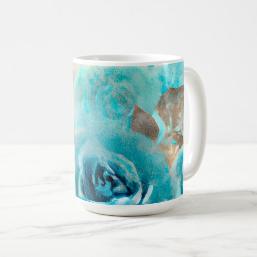 青みすぼらしいシックなエフェメラデザインシリーズ7 コーヒーマグカップ (正面右)