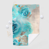 青みすぼらしいシックなエフェメラデザインシリーズ7 ゴルフタオル (インサイチュ)