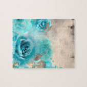 青みすぼらしいシックなエフェメラデザインシリーズ7 ジグソーパズル (横)