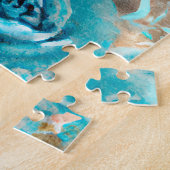 青みすぼらしいシックなエフェメラデザインシリーズ7 ジグソーパズル (側面)