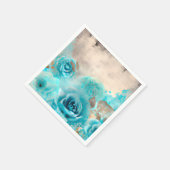 青みすぼらしいシックなエフェメラデザインシリーズ7 スタンダードカクテルナプキン (角)