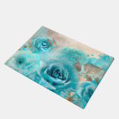 青みすぼらしいシックなエフェメラデザインシリーズ7 ドアマット (アングル)