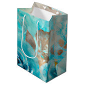 青みすぼらしいシックなエフェメラデザインシリーズ7 ミディアムペーパーバッグ (正面アングル)