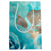 青みすぼらしいシックなエフェメラデザインシリーズ7 ミディアムペーパーバッグ (正面)