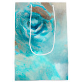 青みすぼらしいシックなエフェメラデザインシリーズ7 ミディアムペーパーバッグ (裏面)