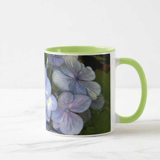 青みのある紫陽花のマグカップ マグカップ (右)