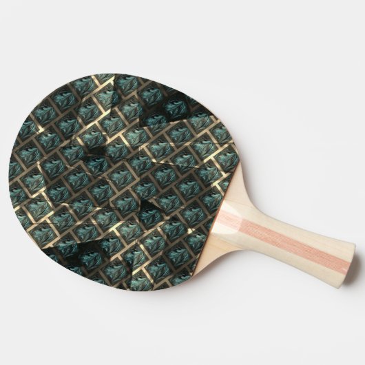 青みを帯びた灰色のれんが効果、濃い黒点の下に線 卓球ラケット (横)