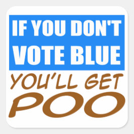 青もしに投票しないウンチ スクエアシール