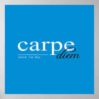 青やる気を起こさせる感動的引用文 ポスター