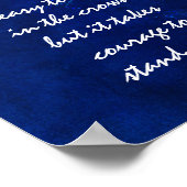 青やる気を起こさせる白引用文ポスター ポスター (角)