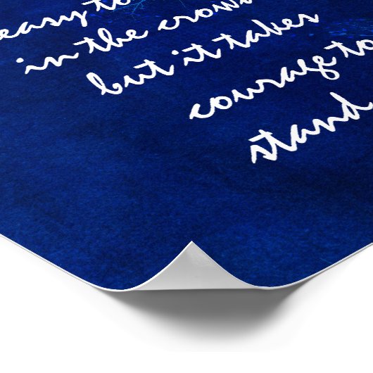 青やる気を起こさせる白引用文ポスター ポスター (角)