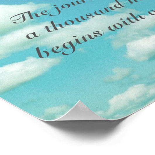 青やる気を起こさせる空の写真にポスターzen引用文 ポスター (角)