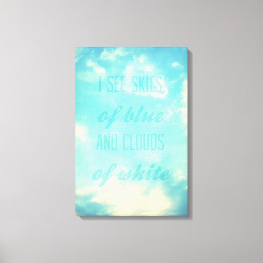 青や白の雲の空が見える キャンバスプリント (正面)