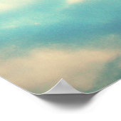 青や白の雲の空が見える ポスター (角)