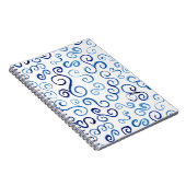 青よくはしゃぐい手色彩の鮮やか曲線 ノートブック (右側)