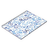 青よくはしゃぐい手色彩の鮮やか曲線 ノートブック (左側)