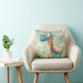 青よくはしゃぐ恐竜枕子供へ クッション (椅子)