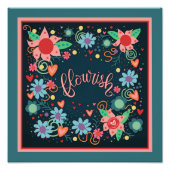 青よくはしゃぐ色のフラ感動的イかわいらし フォトプリント            (正面)