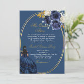 青をテーマにしたキンセアニラの招待 招待状 (スタンド正面)