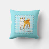 青をテーマにした柴犬ピクセルアート クッション (裏面)