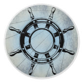 青をテーマ航海のにした セラミックノブ (正面)