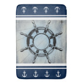 青をテーマ航海のにした バスマット (正面縦)