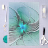 青を使用した抽象的なモダンフラクタルアート 薄葉紙 (クラフト)