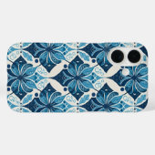 青を基調としたエレガントなボヘミアン風の花柄 Case-Mate iPhoneケース (裏面 (横))