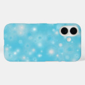 青を基調としたシンプルで可愛らしい白い輝きの雪の結晶 Case-Mate iPhoneケース (裏面 (横))