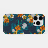 青を基調としたトロピカルブーケ iPhoneケース (裏面横)