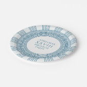 青を基調とした古代ギリシャ風の誕生日パーティー ペーパープレート (アングル)