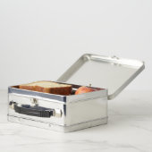 青を基調とした抽象的な幻想的なフラクタルアート メタルランチボックス (内部)