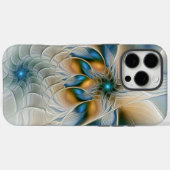 青を基調とした抽象的な幻想的なフラクタルアート Case-Mate iPhoneケース (裏面 (横))