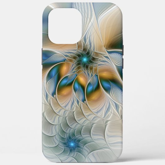 青を基調とした抽象的な幻想的なフラクタルアート Case-Mate iPhoneケース (裏面)